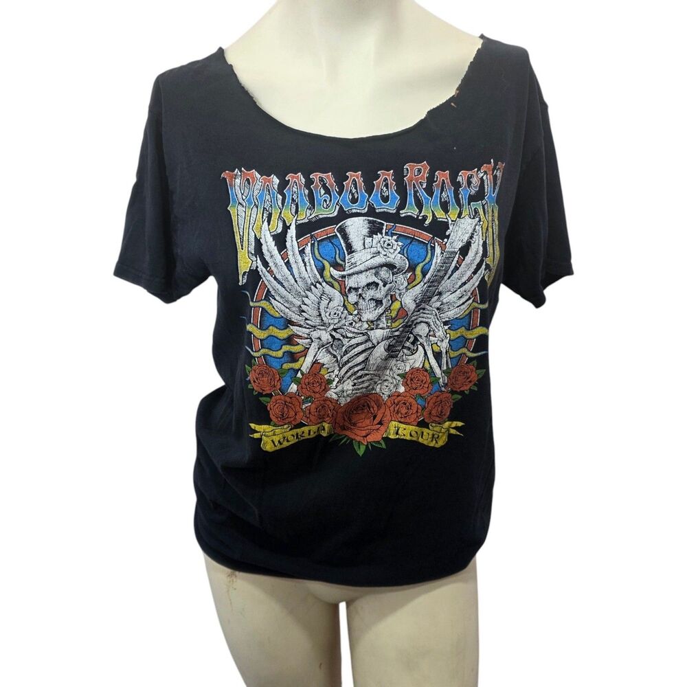 Papa Roach Band Tee‎ Skull Roses Graphic Shirt Grunge Rock Goth Distressed